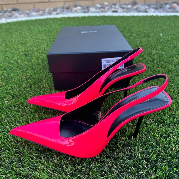 YSL Patent Calfskin Paloma 105 Slingback Pumps Size 39 - Picture 3 of 7